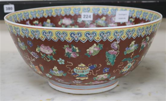 A large Chinese punch bowl